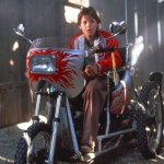 Marty Coslaw on his motorbike wheelchair - the Sliver Bullet,