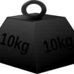 A depiction of a 4kg weight.