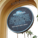 Halloween Horror Nights sign.